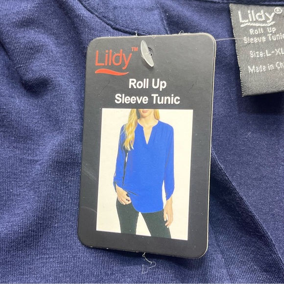 Lildy Roll Up Sleeve Tunic Top - Picture 5 of 11